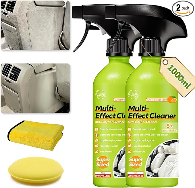 1000ml Car Interior Polish Ceiling Foam Headliner Roof Fabric Cleaner Spray Kit for Leather, utomotive Seat,Dashboard, Carpet