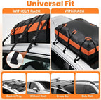 DUMOS Car Rooftop Cargo Carrier 20 Cubic Feet, Car Roof Waterproof PVC Bag, with Anti-Slip Mat,Combination Luggage Lock, Reinforced Straps & Door Hooks,Fit Vehicles with/Without Roof Racks