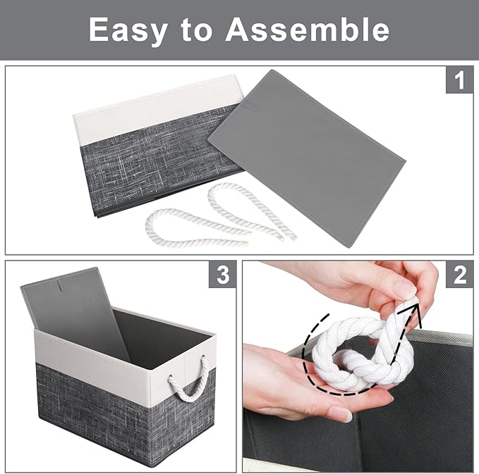 Fab totes Storage Bins [6-Pack], Foldable Storage Baskets for Organizing Toys, Books, Shelves, Closet, Large Storage Box with