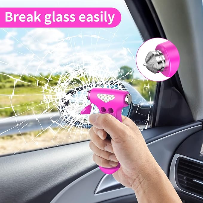 Car Safety Hammer, 3-in-1 Emergency Escape Tool with Window Breaker and Seat Belt Cutter, 2-Pieces Safety Emergency Car Escap