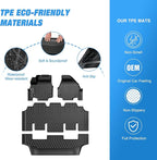Nilight TPE Floor Mats for Chrysler Pacifica 2017 2018 2019 2020 2021 2022 2023 2024 2025 2026 (Not Hybrid) All Weather Custom Fit Heavy Duty Floor Liners