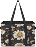 Reusable Grocery Bags Heavy Duty Shopping Bags Foldable Large Tote Bags with Long Handles & Hard Bottom