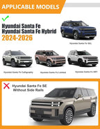 KINGGERI 300LBS Lockable Roof Rack Cross Bars Compatible with 2024 2025 2026 Hyundai Santa Fe & Santa Fe Hybrid with Raised Side Rails (Not for SE), Aluminum Heavy Duty Crossbar Luggage Accessories