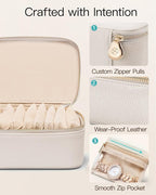 VLANDO Jewelry Case with 8 Velvet Jewelry Bags Jewelry Travel Organizer Box for Mothers Day Mom Gifts, Jewelry Box for Rings 