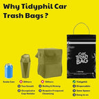 150 Bags Tidyphil Hanging Car Trash Bags Disposable, Leak-proof, Odor Seal. 2 Gallon Car Garbage Bags. Alternative to Car Trash Can, Easy Stick-On Car Garbage Can for Car,SUV,Truck, Vehicle, Stroller.