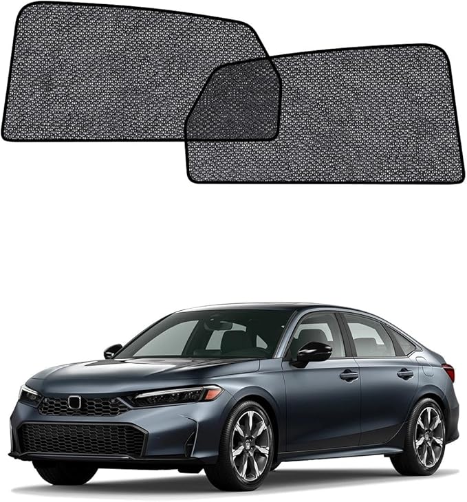 Car Window Shades for Honda Civic(2022-2025), 2-Pack Rear Window Sun Shades for Baby – Breathable Mesh, UV & Heat Blocker, Privacy Protection for Camping, Travel, Sleep & Nursing