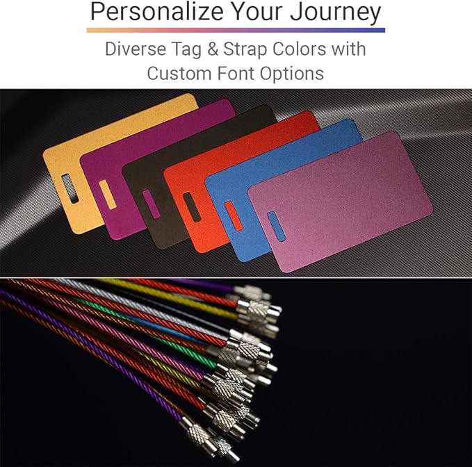 Heavy Duty Personalized Luggage Tags for suitcases - Handmade Customized Laser Engraved Metal Luggage Tags with Stainless Ste