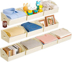 Homsorout Large Closet Organizers and Storage Bins - 10 Pack Trapezoid Storage Baskets for Shelves, Foldable Fabric Basket wi