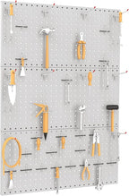 TORACK 3 PCS Metal Pegboard Panels(12x24 inch) for Wall Garage Utility Tools Storage Pegboard for Workbench, Modular Peg Boar