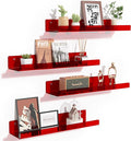 upsimples Acrylic Shelves for Wall Decor, 15" Display Shelf Perfume Organizer for Bathroom, Bedroom, Living Room, Floating Bo
