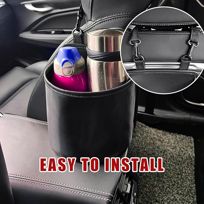 Car Seat Side Large Cup Holder, Waterproof Cup Holder Expander Adapter Bag, Multifunctional Hanging Storage Organizer for Dri