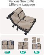 BAGSMART Compression Packing Cubes, 6 Set/4 Set/2 Set Travel Packing Cubes for Carry on Suitcases, Compression Suitcase Organ