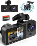 Dash Camera for Cars,4K Full UHD Car Camera Front Rear with 32GB Card,Built-in Super Night Vision,2.0'' IPS Screen,170°Wide A