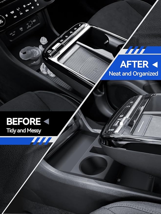 for 2026 Tucson Center Console Organizer Double-Layer 2025-2026 Tucson(Limited) & Tucson Hybrid Accessories Armrest Box Organizer+Lower Center Console Tray-ONLY Fit Tucson with Electronic Shift