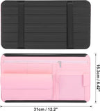 X AUTOHAUX Pink Universal Car Sun Visor Organizer Sunglasses Case Storage Pocket Hook and Loop Tape ABS PU Leather for SUV RV Truck