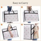 Lifewit 4 Pack Clear Clothes Storage Bags, 60L Plastic Blanket Storage Bag, Vinyl Foldable Moving Bags with Zipper, Closet Or