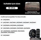 Super Grip V-Bar Ice & Snow Chains 2 Pack for Cars & SUVs - 16" to 21" Tire Anti-Slip Ice & Snow Traction, Easy Installation 
