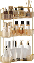 YCIA&DONE Corner Bathroom Counter Organizer, Makeup Organizer for Vanity, Skincare Cosmetic Perfume Tray, Corner Countertop S