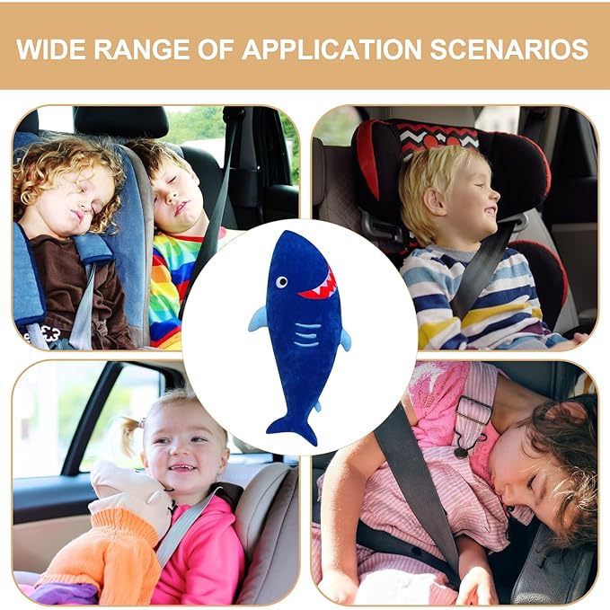 Children seat Belt Pillow Soft, Universal Seatbelt Pillow for Kids, Seat Belt Adjuster and Seatbelt Pillow for Kids Travel, for All Car Seats, Stroller, Pushcar (E)