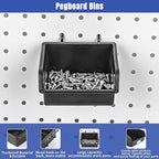 196 PCS Extra Thick 1/4" Pegboard Hooks Set, Heavy Duty Peg Board for Hanging Storage, Black Metal Pegboard Accessories with 