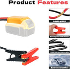 Jumper Cables with Adapter for Dewalt 20V Battery, 1.9FT 8AWG Portable Battery Dewalt Jumper Starter Automotive Booster