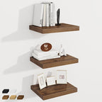 Fun Memories 12 Inch Deep Floating Shelves, 16 x 12 Wooden Wall Shelves, Extra Deeper & Thicker Rustic Wall Mounted Storage S