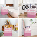 HomeHacks 2 Pack Large Laundry Baskets, Waterproof, Freestanding Laundry Hampers, Collapsible Clothes Hamper with Reinforced 