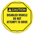 AccuformNMC Steering Wheel Cover for Lockout Tagout, ANSI-Style Legend "CAUTION DISABLED VEHICLE DO NOT...DRIVE", Reinforced Vinyl, 20" Diameter, KDD728