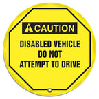 AccuformNMC Steering Wheel Cover for Lockout Tagout, ANSI-Style Legend "CAUTION DISABLED VEHICLE DO NOT...DRIVE", Reinforced Vinyl, 20" Diameter, KDD728