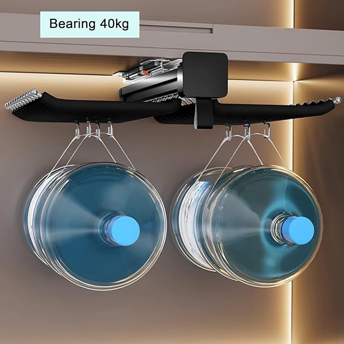 Pull-Out Clothes Rail,Extendable Pull Out Storage Closet Rod, Bearing 40kg Pull-Out Clothes Rail, Aluminum Alloy Retractable 