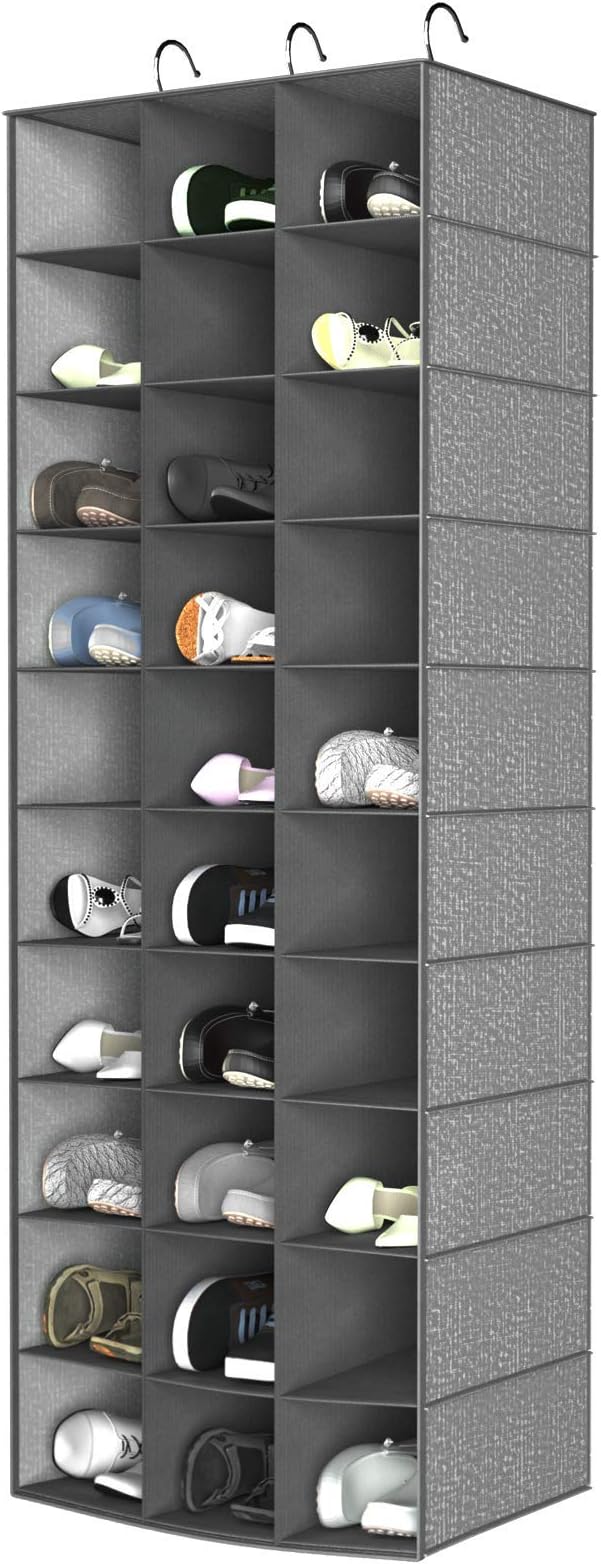 coastal rose Hanging Shoe Organizer for Closet, 30 Sections Hanging Closet Organizers and Storage Shelves Space Saving Shoe R