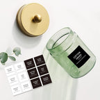 Amolliar Sage Green Apothecary Glass Jar With Metal Lid & Stickers, Bathroom Qtip Holder Storage Canister, Farmhouse Decor fo