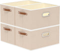 Yawinhe Collapsible Storage Box, Cube Storage Basket, Fabric Foldable Storage Bins Organizer Containers with Dual Leather Han