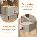 Lifewit 4 Pack Clothes Organizer, 6 Grids Closet Jean Storage Bins with Handles and Support Boards, Foldable Drawer Organizer