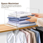 6 Pack Shelf Dividers, Adjustable Shelf Dividers for Closet Organization with Non-Slip Design, Clear Acrylic Shelf Dividers f
