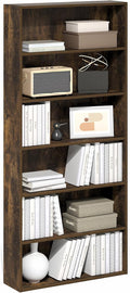 Furinno Basic Book Shelf, 6-Tier Bookcase with Open Shelf, Bookshelf, Cube Storage Organizer, 7 x 24 x 53, for Living Room, B