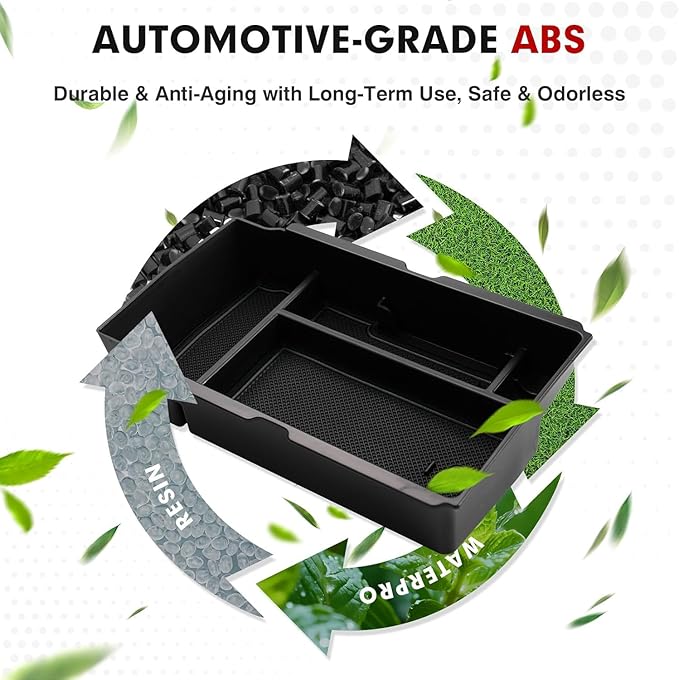 Autorder Center Console Organizer for 2023 2024 2025 2026 Honda CRV Accessories Center Console Storage Box Secondary Insert Tray Black & Red Non-Slip Silicone Mats