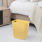 UUJOLY Plastic Small Trash Can Wastebasket, Garbage Container Basket for Bathrooms, Laundry Room, Kitchens, Offices, Kids Rooms, Dorms, 3.5 Gallon, Yellow