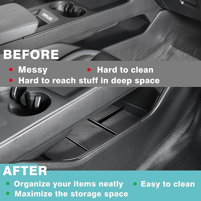 BestEvMod Lower Center Console Organizer Compatible with Honda Prologue 2026 2025 2024 Interior Accessories Floor Console Tray Storage ABS Material with PVC Trim