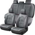 Coverado Car Seat Cover Full Set, Waterproof Front and Back Seat Covers for Cars, 5-Pack Leather Seat Covers, Car Seat Protec