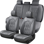 Coverado Car Seat Cover Full Set, Waterproof Front and Back Seat Covers for Cars, 5-Pack Leather Seat Covers, Car Seat Protec