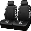 CAR PASS Cow Diamond Leather Bling Car Seat Covers Universal, Faux Shining Rhinestones Two Front only, Fit 95% Automotive Glitter Crystal Sparkle Strips for Cute Women Girl, 2PCS Cow Silver Diamond