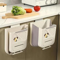 Hanging Trash Can for Kitchen Cabinet Door, 2.64 Gallon Hanging Trash Can with Space-Saving Design, Collapsible Waste Bin for Kitchen,Cabinet Door, Bathroom, RV, Car & Camping (Grey, 10L)