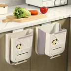 Hanging Trash Can for Kitchen Cabinet Door, 2.64 Gallon Hanging Trash Can with Space-Saving Design, Collapsible Waste Bin for Kitchen,Cabinet Door, Bathroom, RV, Car & Camping (Grey, 10L)