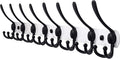 Dseap Coat Rack Wall Mount - 29.5” Long 8-Tri-Hooks Heavy Duty Coat Hanger Rail Wall Hooks for Hanging Coats Hats Clothing Cl