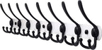 Dseap Coat Rack Wall Mount - 29.5” Long 8-Tri-Hooks Heavy Duty Coat Hanger Rail Wall Hooks for Hanging Coats Hats Clothing Cl
