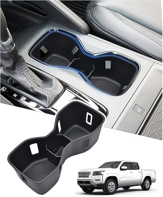 Cup Holder Inserts for 2022-2025 2026 Nissan Frontier Accessories, Non-Slip TPE Center Console Cup Holder Protector to Prevent Spills & Scratches for Frontier Interior Accessories