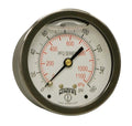 Winters 2-1/2" Dial Size, Liquid Filled Industrial Pressure Gauge, Brass Internals, 304 Stainless Steel Case, Dual Scale 0-160 psi/kPa, 1.5% Acc, 1/4" NPT Back Mount, Glycerin Filled Pressure Gauge