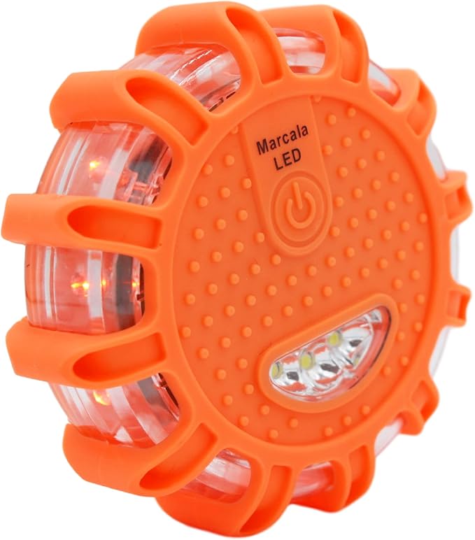 Marcala LED Road Flares 1-Pack | DOT Compliant LED Road Flares Car Emergency Kit | Emergency Flares w/Batteries Installed | E