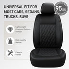 CAROMOP Faux Leather Car Seat Covers Full Set,Luxury and Comfortable Covers for Cars,Split Bench Compatible Car Interior Cove